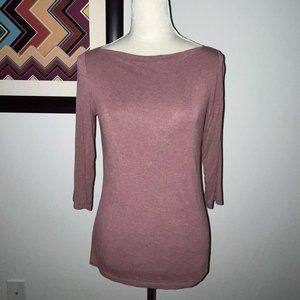 Mercer & Madison Heathered Red Boat Neck Top S